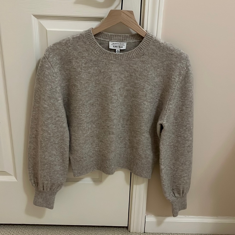 & Other Stories Heathered Beige Crewneck Sweater